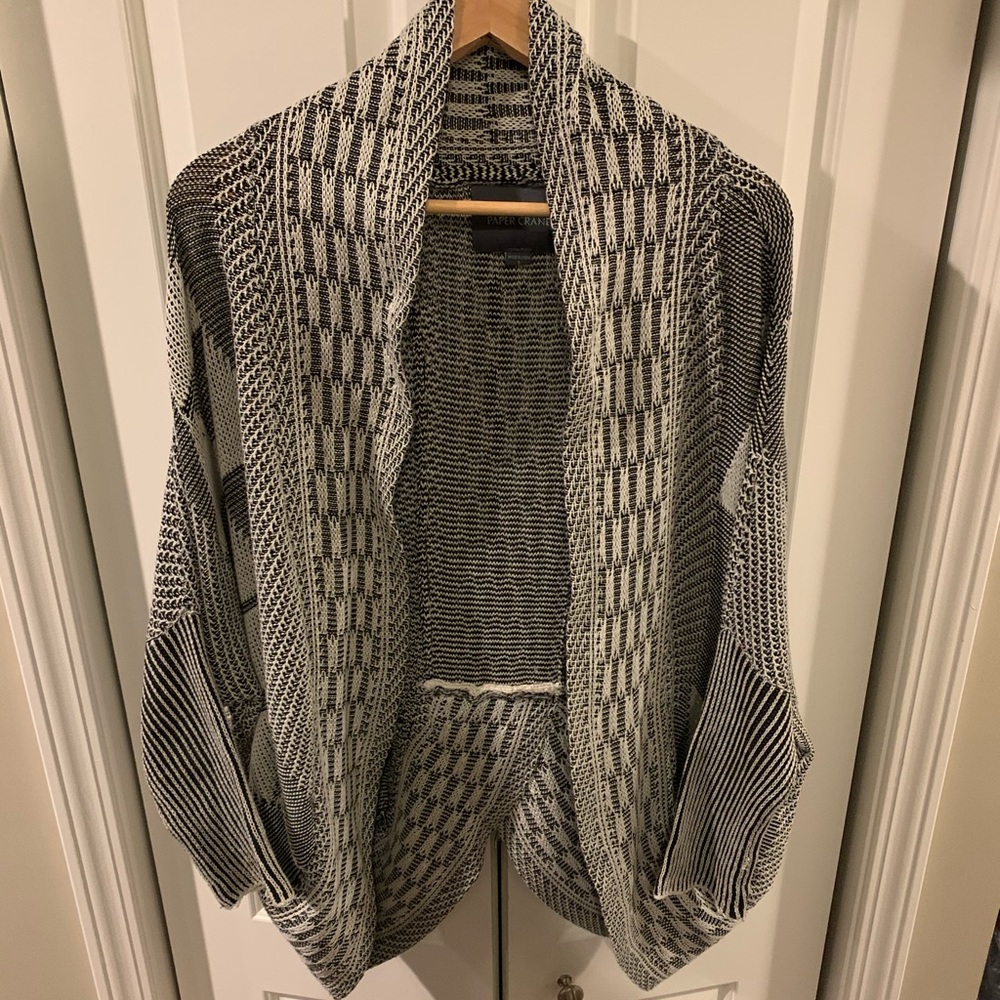 Black and grey Shawl sweater